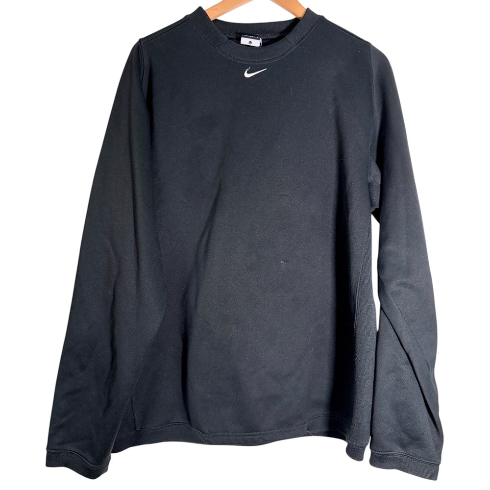 Nike Men's Therma Fit Center Swoosh Crewneck Sweatshirt Black Large